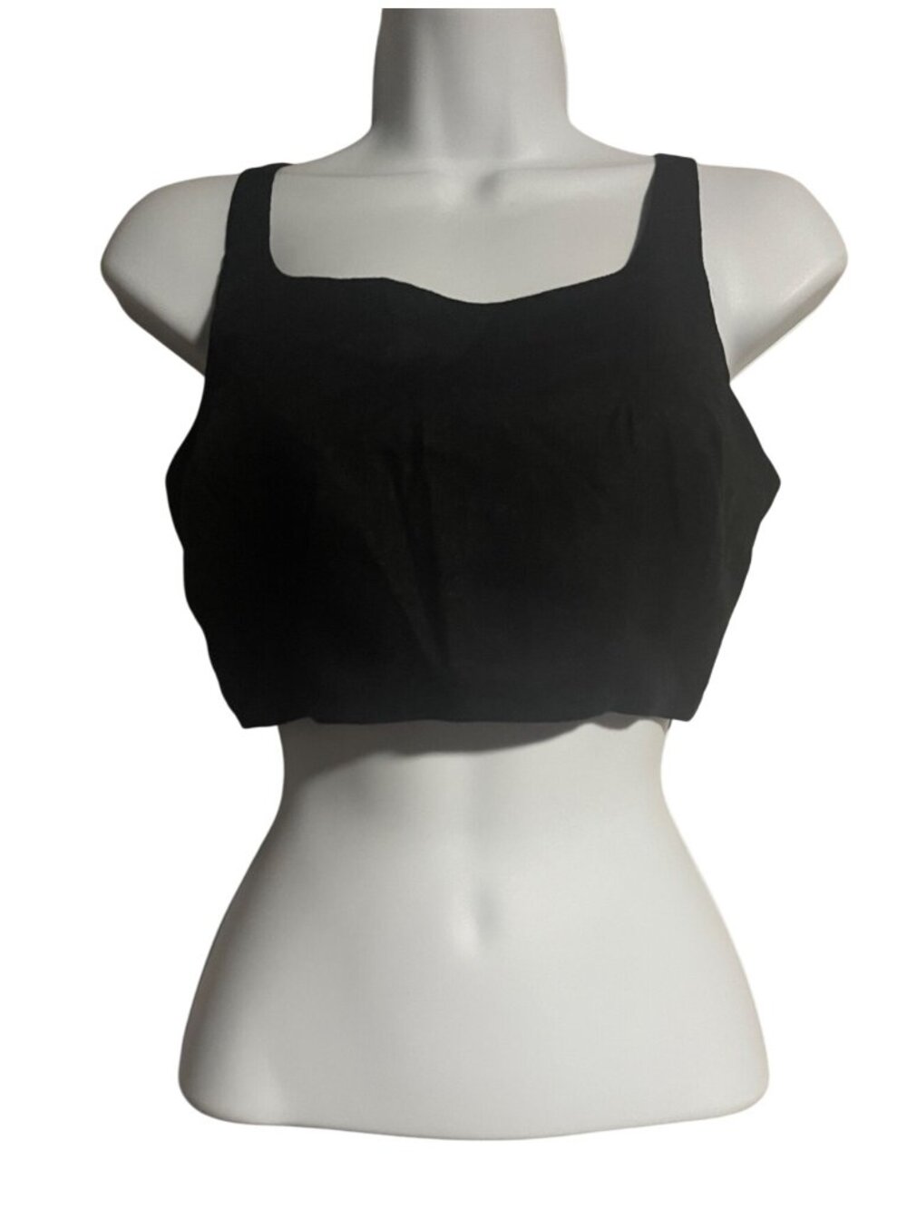 House Of Harlow 1960 Black Crop Top Adjustable Straps Smocked Back XS Linen Blen